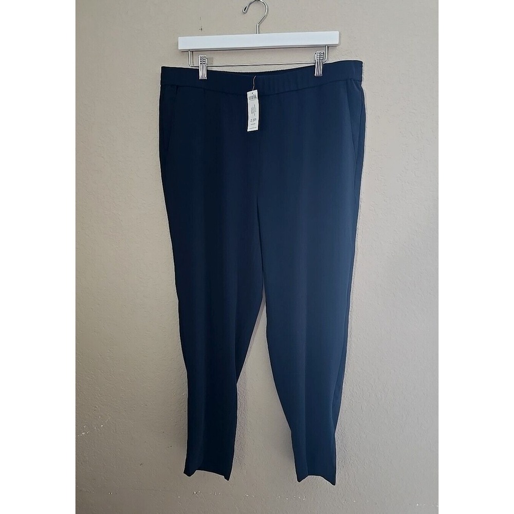 NWT Chico's Navy Blue Tapered High Rise Pull On Ankle Pants Womans Size 14R‎